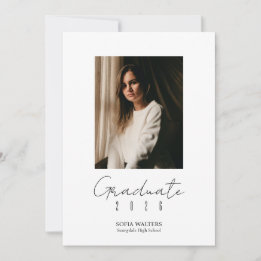 Photo Collage Class of Script Modern Grad  Announcement