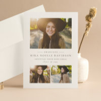 Photo collage classic graduation announcement