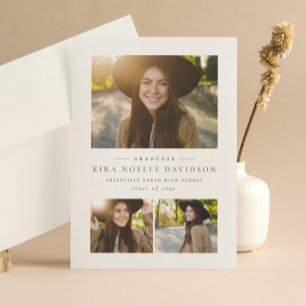 Photo collage classic graduation announcement