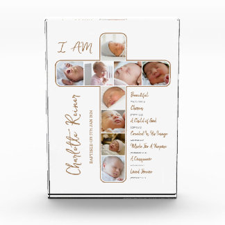 Photo Collage Cross Shaped Baptism Gift