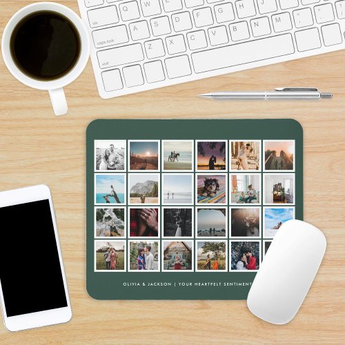 Photo Collage Custom Color Hunter Green Mouse Pad