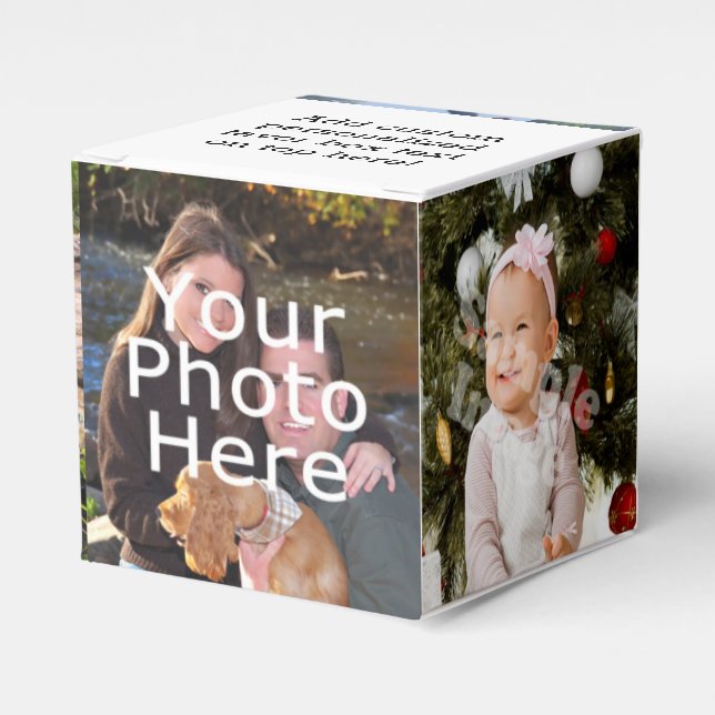 Photo Collage Custom Digital Picture Favor Boxes (Front Side)