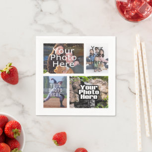 Photo Collage Custom Digital Picture Paper Napkins