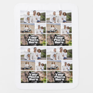 Photo Collage Custom Digital Picture Stroller Blanket