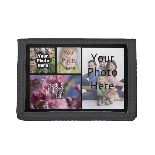 Photo Collage Custom Digital Picture Trifold Wallet (Front)
