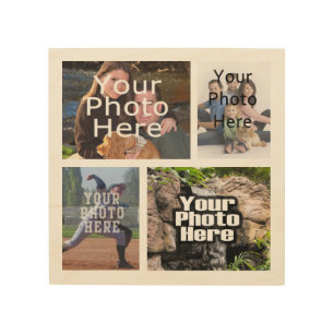 Photo Collage Custom Digital Picture Wood Wall Art