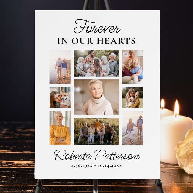 Photo Collage Custom Funeral Memorial Welcome Foam Board (Creator Uploaded)