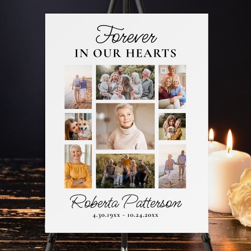 Photo Collage Custom Funeral Memorial Welcome Poster