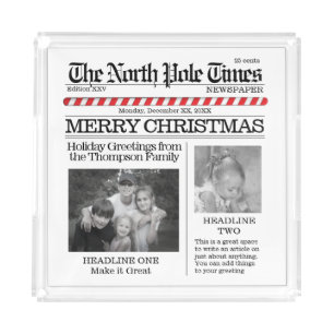 Photo Collage Custom Funny Christmas Photo Acrylic Tray