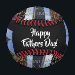 Photo Collage Custom Happy Fathers Day Baseball<br><div class="desc">Custom base ball,  editable so you can add your own 4 images</div>