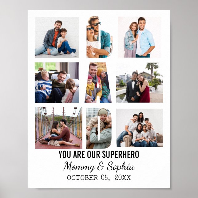 Photo Collage Dad Birthday Custom Father's Day Poster (Front)