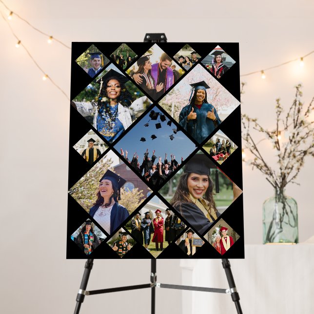 Photo Collage Diagonal Template w/ 17 images Foam Board (In Situ (Stand))