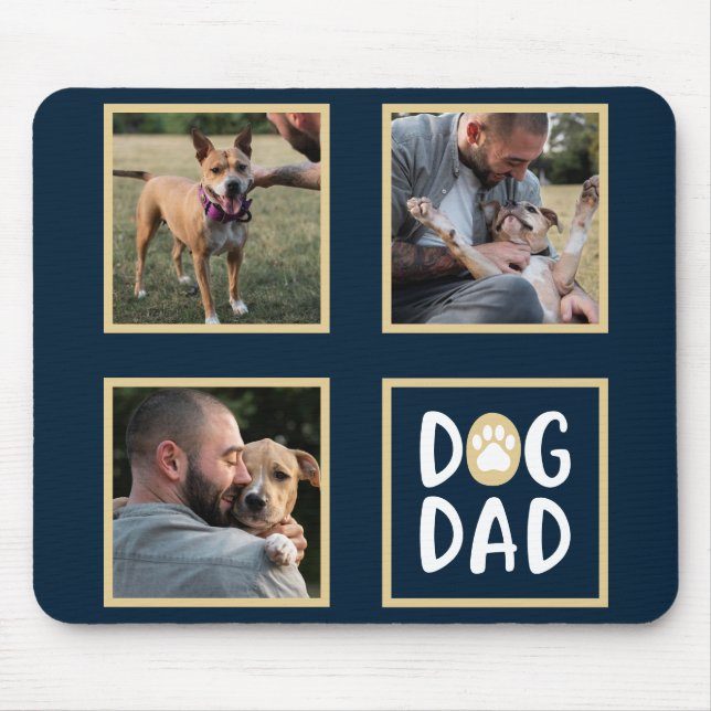 Photo Collage Dog Dad Mouse Pad (Front)