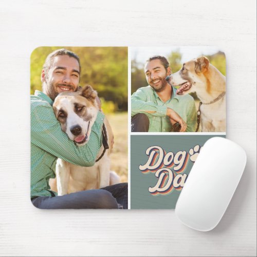 Photo Collage  Dog Dad Paw Print  Mouse Pad