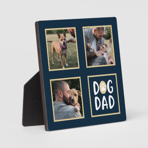 Photo Collage Dog Dad Paw Print Plaque
