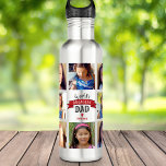 Photo Collage DYI World’s Greatest Dad Red Banner Stainless Steel Water Bottle<br><div class="desc">“World’s Greatest Dad.” Let Dad know what you really think of him. Time for him to quench his thirst after a workout with this cool water bottle sporting a personalized photo collage and bold, modern typography with a graphic red banner on a stainless steel background. Customize with 8 photos of...</div>