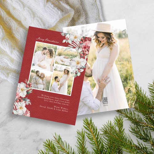 Photo Collage Elegant Christmas Holiday Card