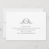 Photo Collage Elegant Minimalist Monogram Wedding Save The Date (Back)