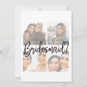 Photo collage faded bridal proposal Card