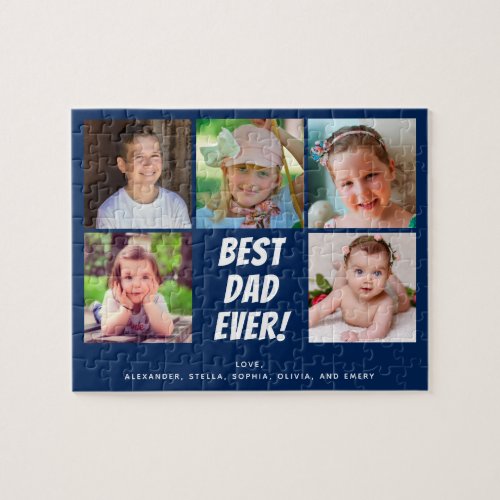 Photo Collage Family Best Dad Ever Jigsaw Puzzle