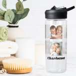 Photo collage family best friends name water bottle<br><div class="desc">Personalize and add your own photos of family and friends.  Add your name,  black letters.</div>