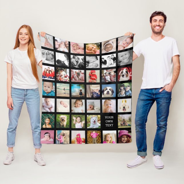 Photo Collage Family Design Your Own Multi Picture Fleece Blanket (In Situ)