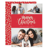 Photo Collage Family Holiday Photo Card