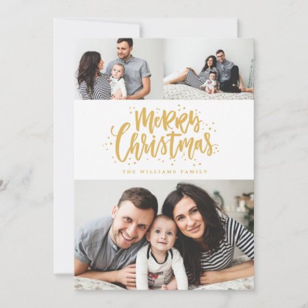 Photo Collage Family Holiday Photo Card
