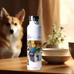 Photo Collage Family Pets Gift  Monogram  Water Bottle<br><div class="desc">This design may be personalized in the area provided by changing the photo and/or text. Or it can be customized by clicking Personalize this Template and then choosing the click to customize further option and delete or change the color of the background, add text, change the text color or style,...</div>