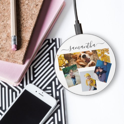 Photo Collage Family Pets Gift  Wireless Charger