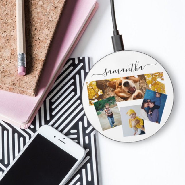 Photo Collage Family Pets Gift  Wireless Charger (Creator Uploaded)