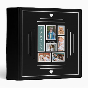Photo Collage Family Photos Black 3 Ring Binder