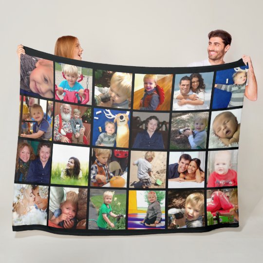 Photo Collage Family Photos Fleece Blanket