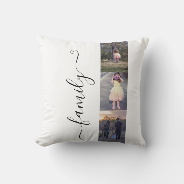 Photo Collage Family Photos Template 6 Pictures Throw Pillow (Front)