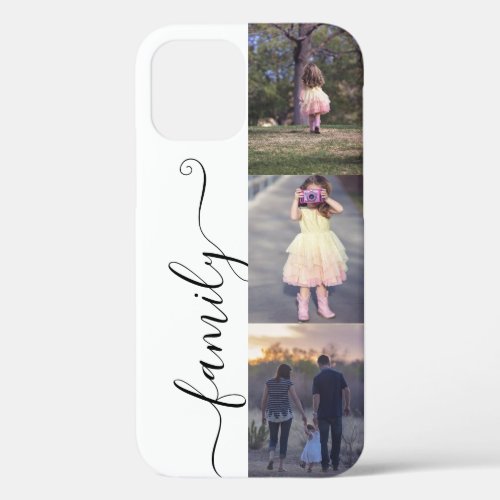 Photo Collage Family Photos Template Calligraphy iPhone 12 Pro Case