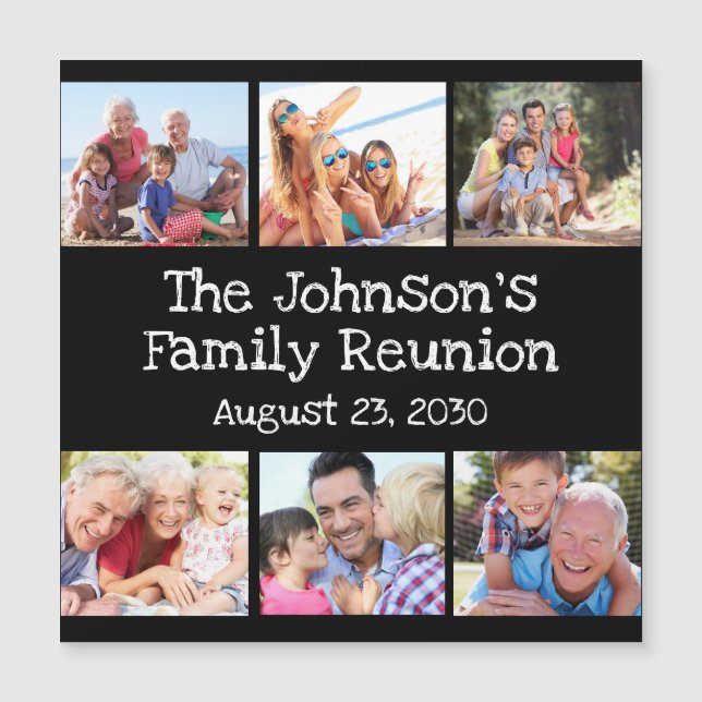 Photo Collage Family Reunion Personalized Black  (Front)