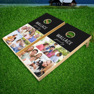 Photo Collage Family Reunion Personalized  Cornhole Set