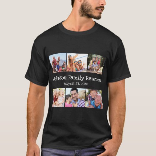 Photo Collage Family Reunion Personalized Date T_Shirt