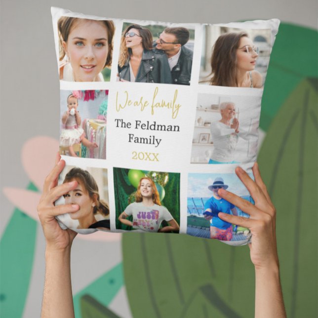 Photo Collage Family Simple We Are  Throw Pillow (Creator Uploaded)