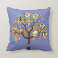 Photo Collage Family Tree Template Personalised Throw Pillow