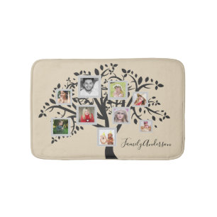 Photo Collage Family Tree Template Personalized Bath Mat