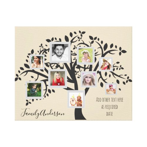 Photo Collage Family Tree Template Personalized