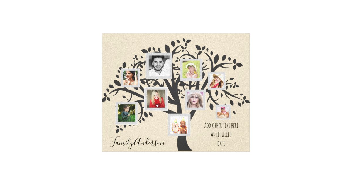 photo collage family tree template personalized canvas family tree photo collage template