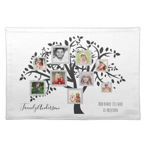 Photo Collage Family Tree Template Personalized Cloth Placemat
