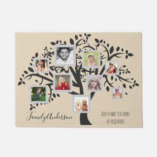 Photo Collage Family Tree Template Personalized Doormat