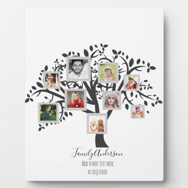 Photo Collage Family Tree Template Personalized Plaque (Front)