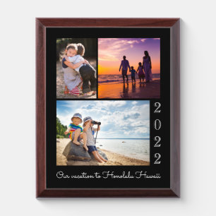 Photo Collage Family Vacation Memento Keepsake Award Plaque