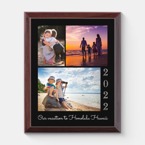 Photo Collage  Family Vacation Memento Keepsake Award Plaque
