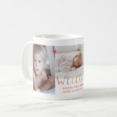 Baby Boy Photo Birth Record Stat Simple Modern Mug