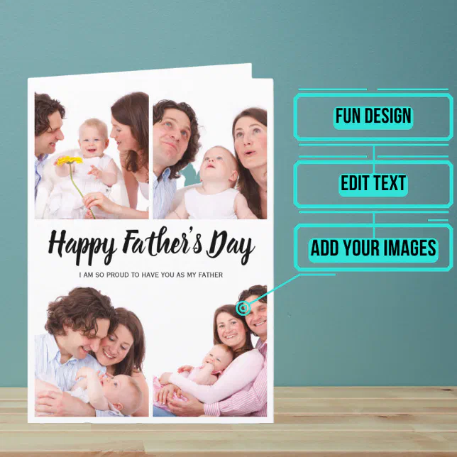 Photo Collage Father's Day Card | Zazzle